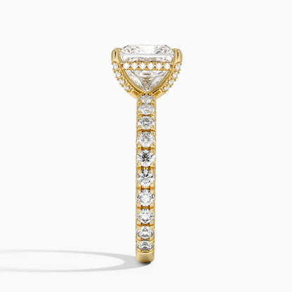 1.60 Carat Princess Halo Design Solitaire Lab Diamond Ring 18K - Florina 
