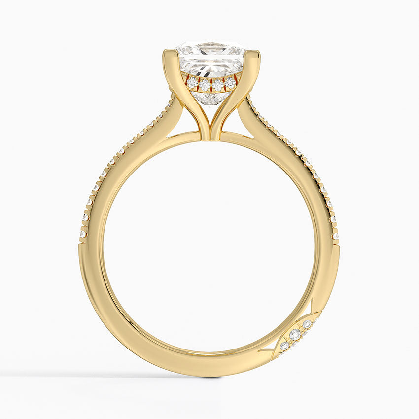 2.25 Karat Princess Hidden Halo Tasarım Tektaş Laboratuvar Pırlanta Yüzük - Milara