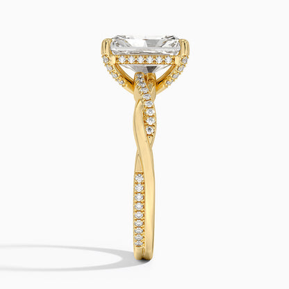1.60 Carat Princess Halo Design Solitaire Lab Diamond Ring 18K - Florina 