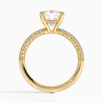 2.50 Cushion Kesim Yarım Tur Tasarım Tektaş Laboratuvar Pırlanta Yüzük - Selara