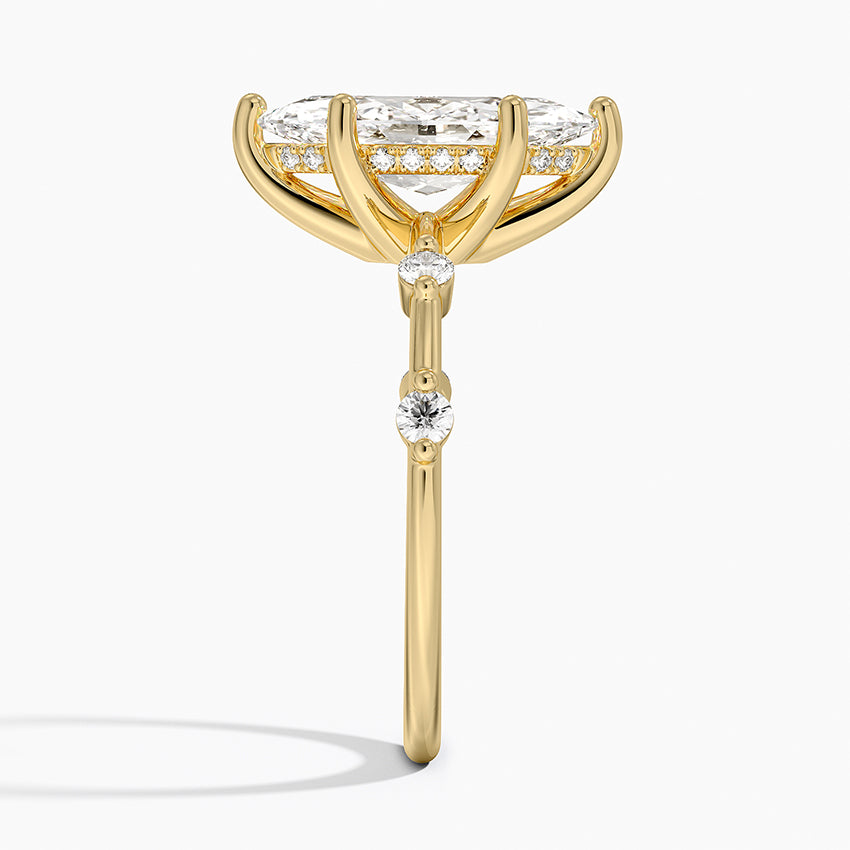 2.20 Karat Marquise Kesim Hidden Halo Tasarım Tektaş Laboratuvar Pırlanta Yüzük - Nice