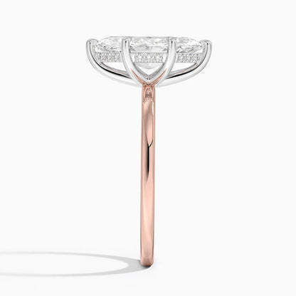 2.10 Karat Marquise Kesim Hidden Halo Tasarım Tektaş Laboratuvar Pırlanta Yüzük 18K  - Elora - Bold Diamonds