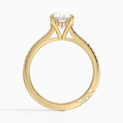 2.25 Karat Oval Hidden Halo Tasarım Tektaş Laboratuvar Pırlanta Yüzük - Milara