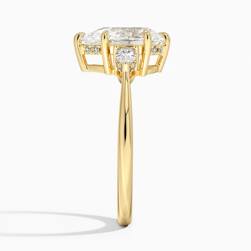 1.60 Carat Princess Halo Design Solitaire Lab Diamond Ring 18K - Florina 