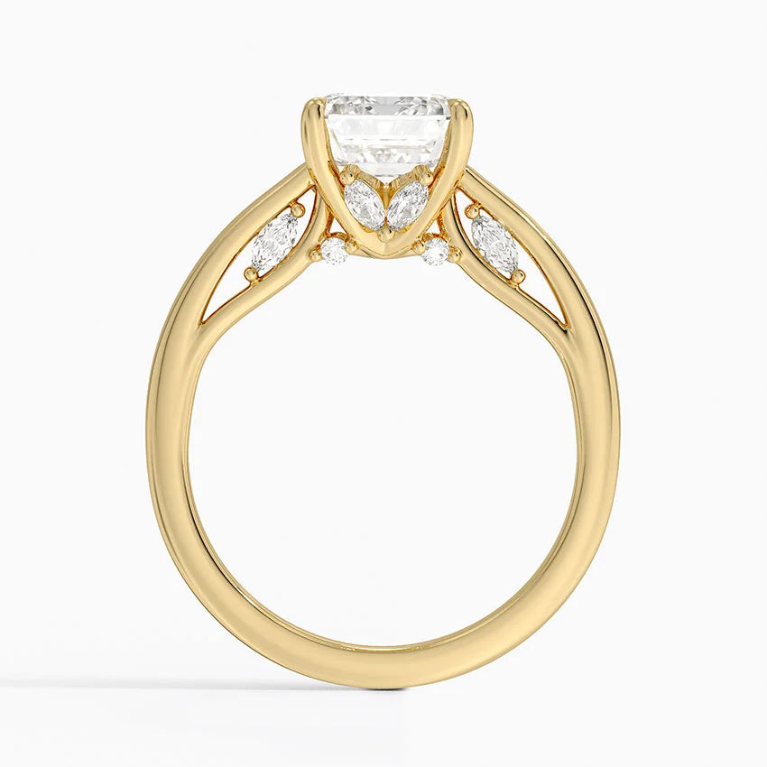 2.30 Emerald Kesim Hidden Halo Tasarım Tektaş Laboratuvar Pırlanta Yüzük - Dalara