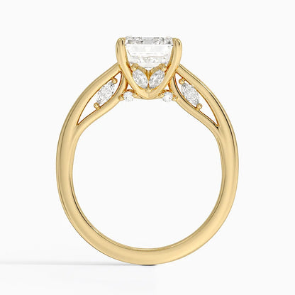 2.30 Emerald Kesim Hidden Halo Tasarım Tektaş Laboratuvar Pırlanta Yüzük - Dalara