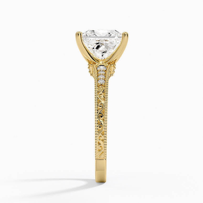 2.15 Prenses Kesim Hidden Halo Tasarım Tektaş Laboratuvar Pırlanta Yüzük - Silora