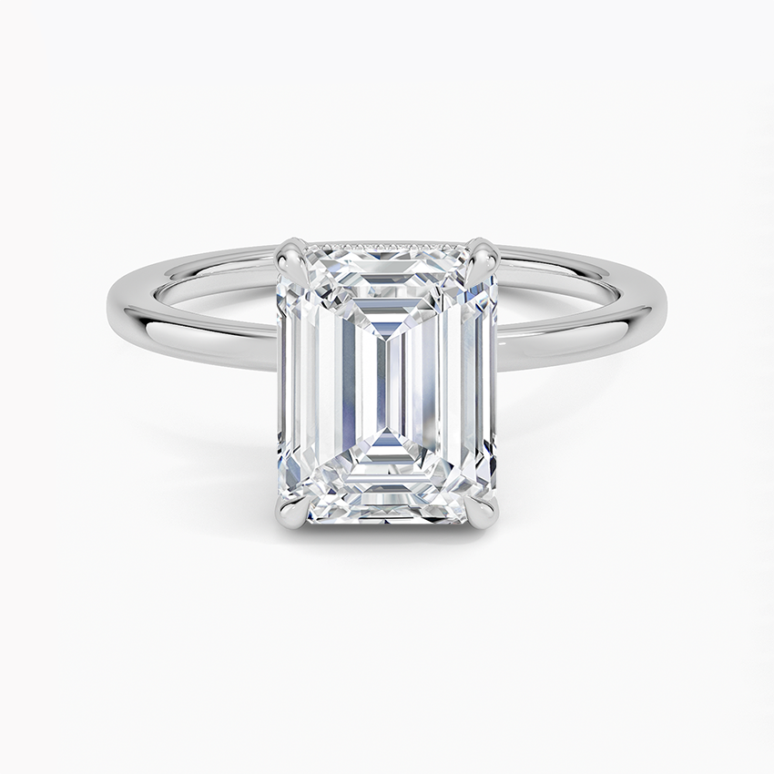 2.15 Karat Emerald Kesim Hidden Halo Tasarım Tektaş Laboratuvar Pırlanta Yüzük - Gilora - Bold Diamonds