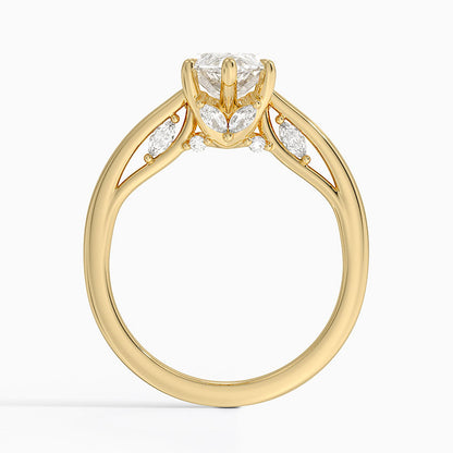 2.30 Marquise Kesim Hidden Halo Tasarım Tektaş Laboratuvar Pırlanta Yüzük - Dalara