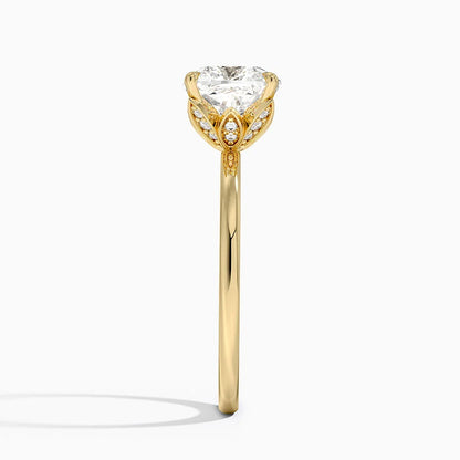 1.60 Carat Princess Halo Design Solitaire Lab Diamond Ring 18K - Florina 