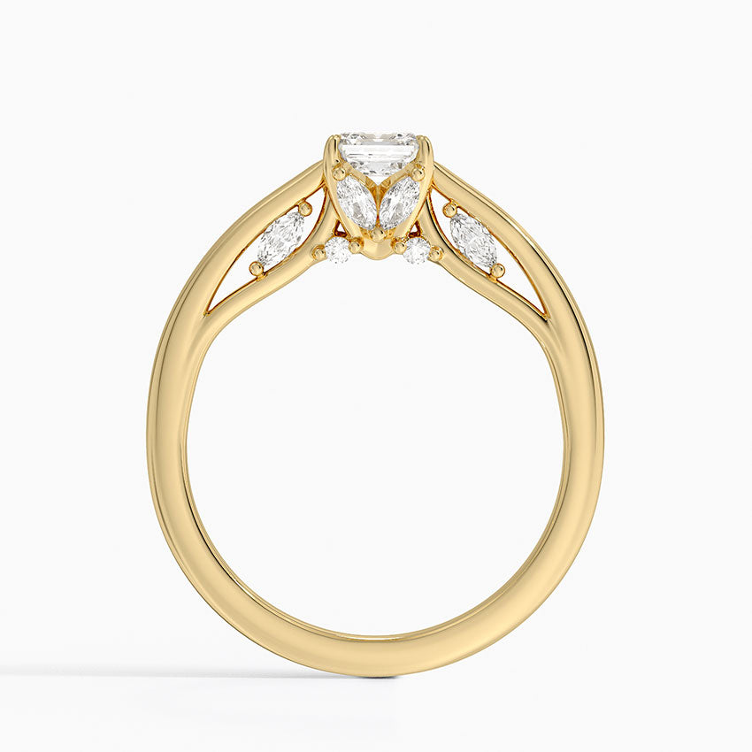 2.30 Asscher Kesim Hidden Halo Tasarım Tektaş Laboratuvar Pırlanta Yüzük - Dalara