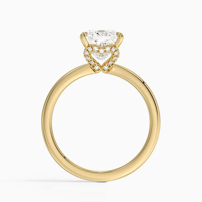 2.15 Cushion Kesim Hidden Halo Tasarım Tektaş Laboratuvar Pırlanta Yüzük - Vilora