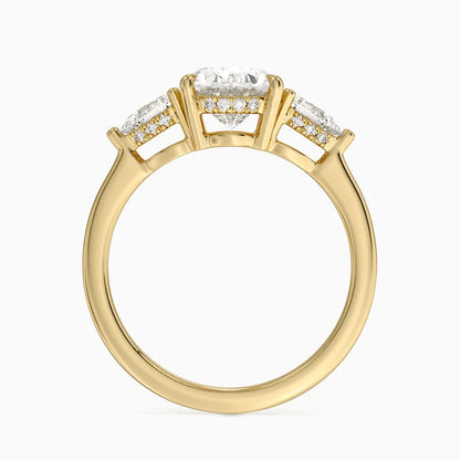 2.50 Oval Kesim Hidden Halo Tasarım Tektaş Laboratuvar Pırlanta Yüzük - Nilora