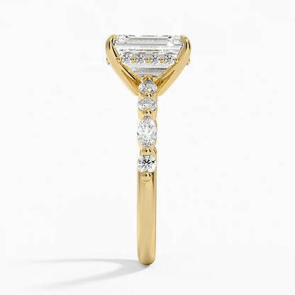 1.60 Carat Princess Halo Design Solitaire Lab Diamond Ring 18K - Florina 