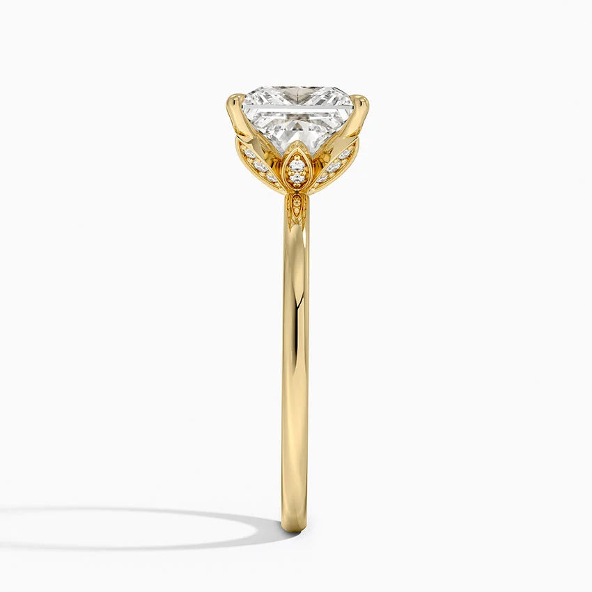 2.15 Karat Prenses Kesim Hidden Halo Tasarım Tektaş Laboratuvar Pırlanta Yüzük - Delora - Bold Diamonds