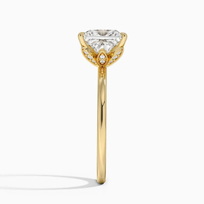 1.60 Carat Princess Halo Design Solitaire Lab Diamond Ring 18K - Florina 