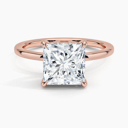 1.60 Carat Princess Halo Design Solitaire Lab Diamond Ring 18K - Florina 