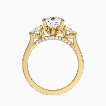 1.60 Carat Princess Halo Design Solitaire Lab Diamond Ring 18K - Florina 