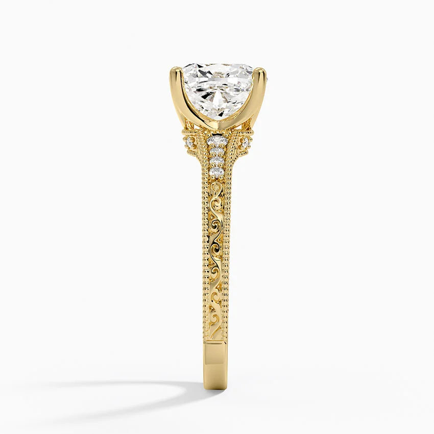 2.15 Cushion Kesim Hidden Halo Tasarım Tektaş Laboratuvar Pırlanta Yüzük - Silora