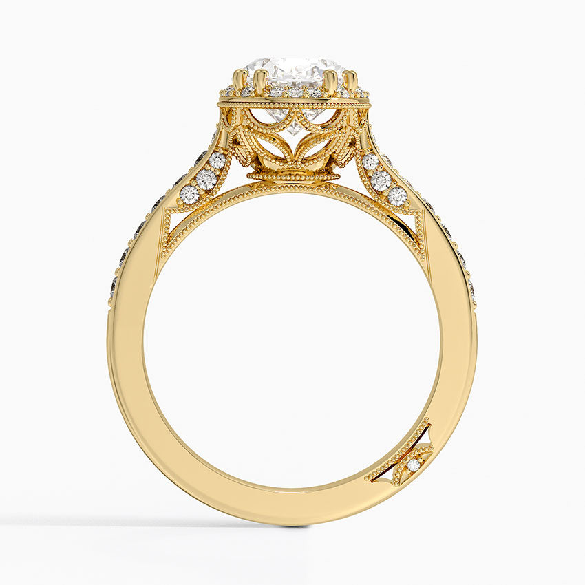 2.50 Oval Kesim Halo Tasarım Tektaş Laboratuvar Pırlanta Yüzük 18K - Tilara