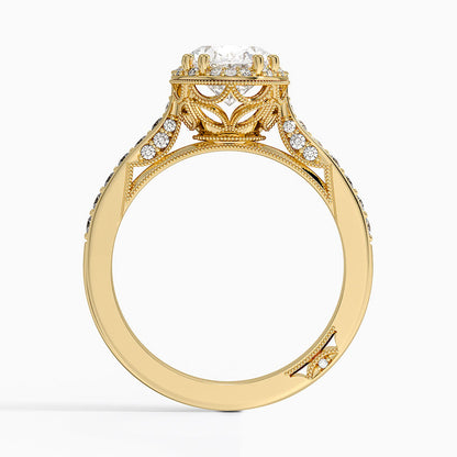 2.50 Oval Kesim Halo Tasarım Tektaş Laboratuvar Pırlanta Yüzük 18K - Tilara