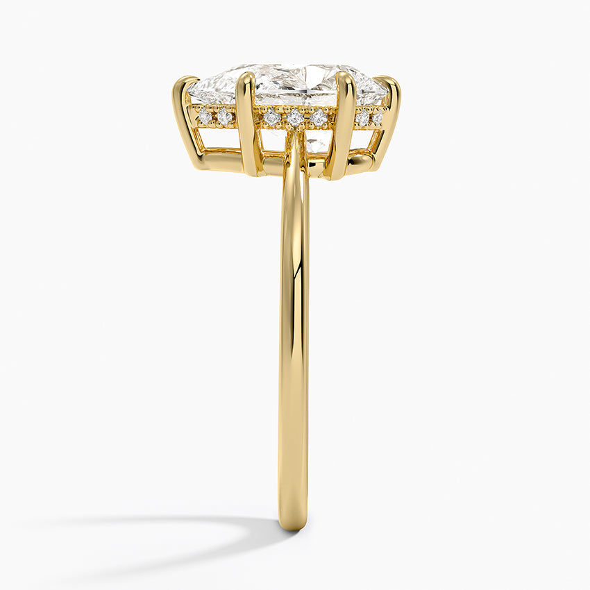 2.10 Damla Kesim Hidden Halo Tasarım Tektaş Laboratuvar Pırlanta Yüzük - Tilora