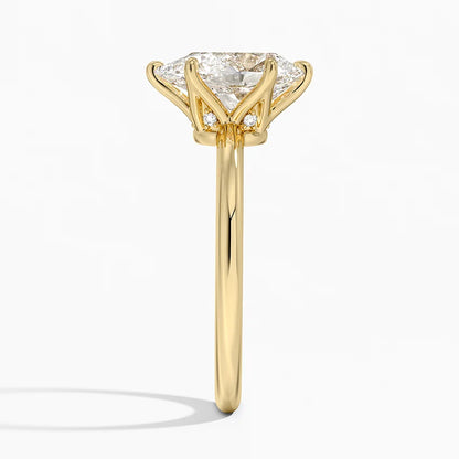 2.10 Damla Kesim Hidden Halo Tasarım Tektaş Laboratuvar Pırlanta Yüzük - Eylora