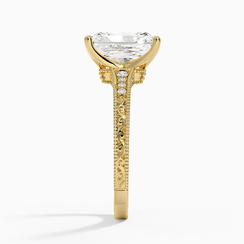 2.15 Karat Radiant Kesim Hidden Halo Tasarım Tektaş Laboratuvar Pırlanta Yüzük - Venice