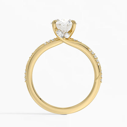 2.25 Karat Oval Kesim Hidden Halo Tasarım Tektaş Laboratuvar Pırlanta Yüzük 18K  - Melora