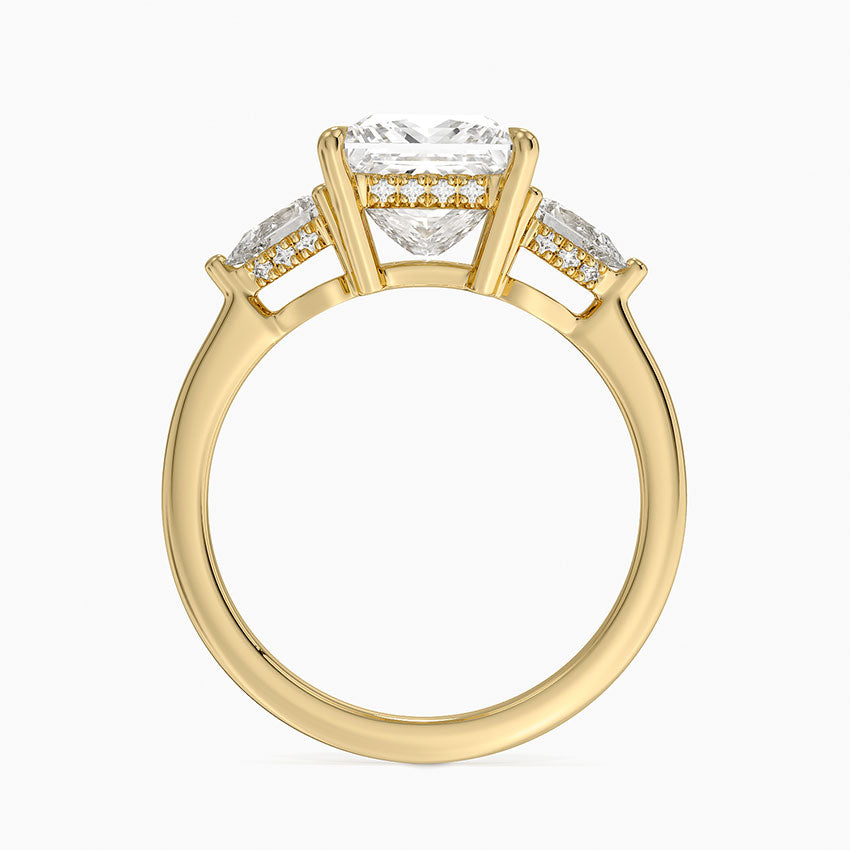 2.50 Prenses Kesim Hidden Halo Tasarım Tektaş Laboratuvar Pırlanta Yüzük - Nilora