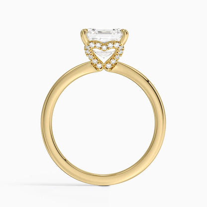 2.15 Asscher Kesim Hidden Halo Tasarım Tektaş Laboratuvar Pırlanta Yüzük - Vilora