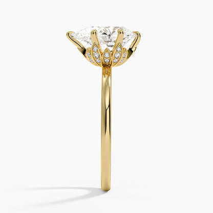 1.60 Carat Princess Halo Design Solitaire Lab Diamond Ring 18K - Florina 