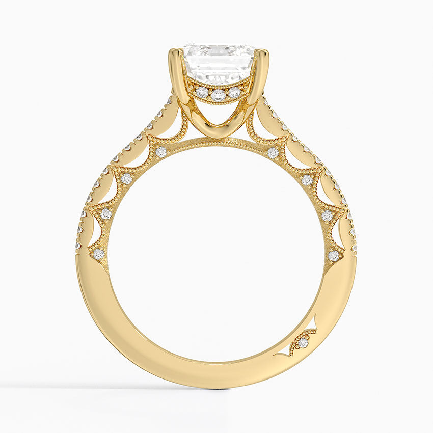 2.50 Karat Emerald Kesim Halo Tasarım Tektaş Laboratuvar Pırlanta Yüzük - Dijon