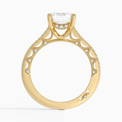 2.50 Emerald Kesim Halo Tasarım Tektaş Laboratuvar Pırlanta Yüzük - Nilara