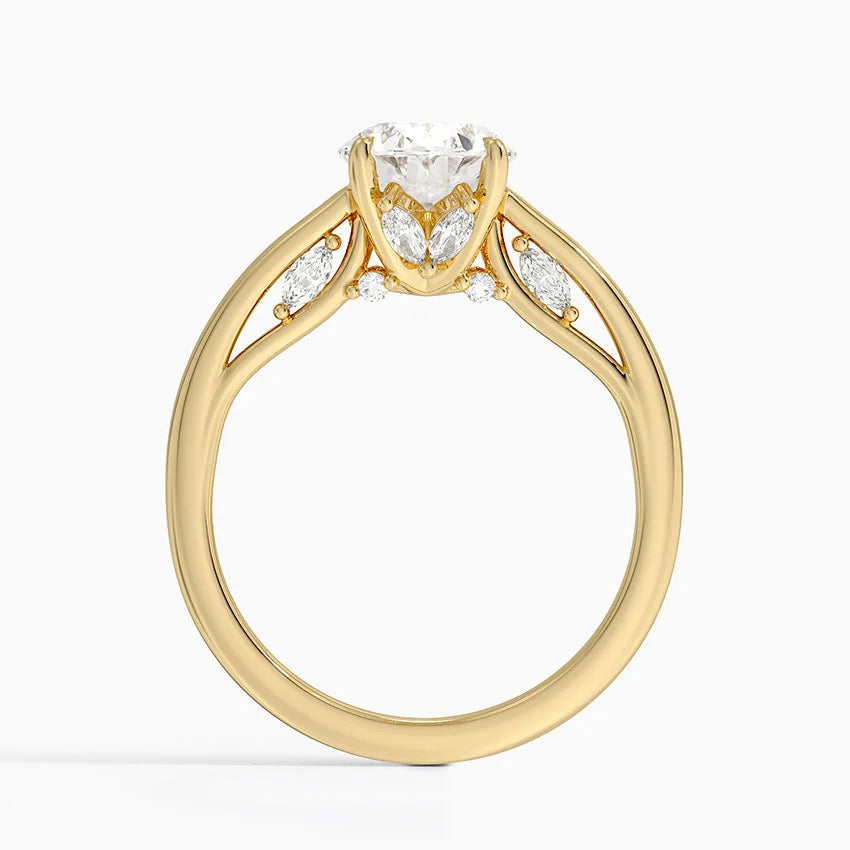 2.30 Oval Kesim Hidden Halo Tasarım Tektaş Laboratuvar Pırlanta Yüzük - Dalara