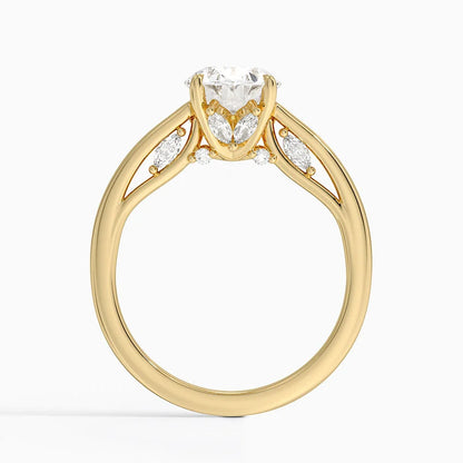 2.30 Oval Kesim Hidden Halo Tasarım Tektaş Laboratuvar Pırlanta Yüzük - Dalara