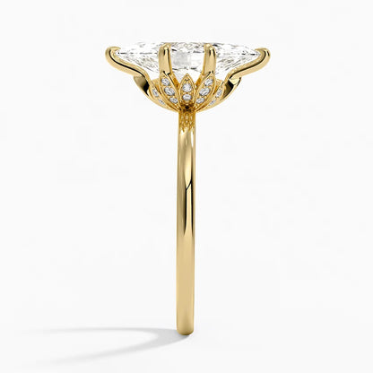 1.60 Carat Princess Halo Design Solitaire Lab Diamond Ring 18K - Florina 