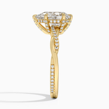 1.60 Carat Princess Halo Design Solitaire Lab Diamond Ring 18K - Florina 
