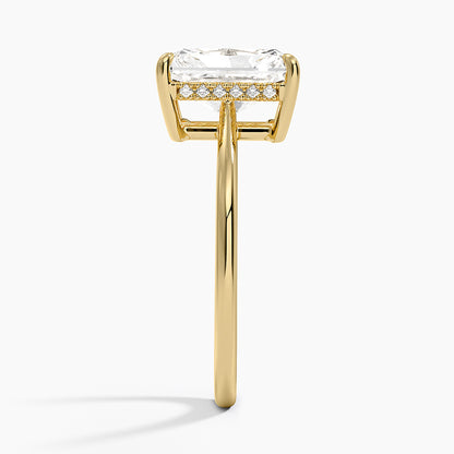 2.10 Radiant Kesim Hidden Halo Tasarım Tektaş Laboratuvar Pırlanta Yüzük - Tilora