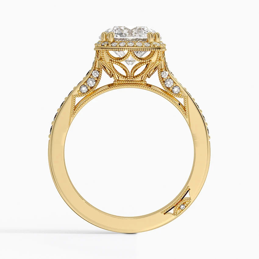 2.50 Halo Tasarım Tektaş Laboratuvar Pırlanta Yüzük 18K - Tilara