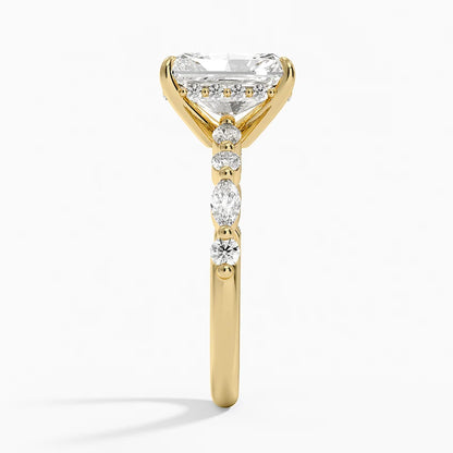 1.60 Carat Princess Halo Design Solitaire Lab Diamond Ring 18K - Florina 