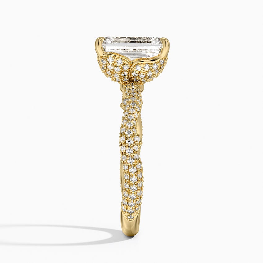 2.75 Karat Emerald Kesim Hidden Halo Tasarım Tektaş Laboratuvar Pırlanta Yüzük - Sorrento