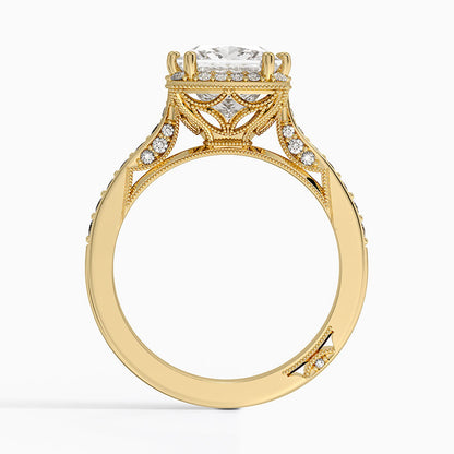 2.50 Prenses Kesim Halo Tasarım Tektaş Laboratuvar Pırlanta Yüzük 18K - Tilara