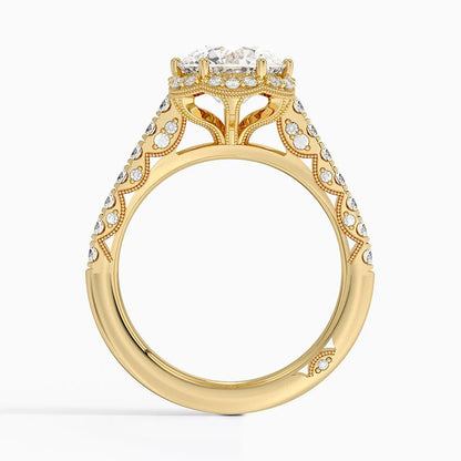 2.50 Hidden Halo Tasarım Tektaş Laboratuvar Pırlanta Yüzük 18K - Gilara