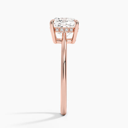 2.10 Cushion Kesim Hidden Halo Tasarım Tektaş Laboratuvar Pırlanta Yüzük - Tilora