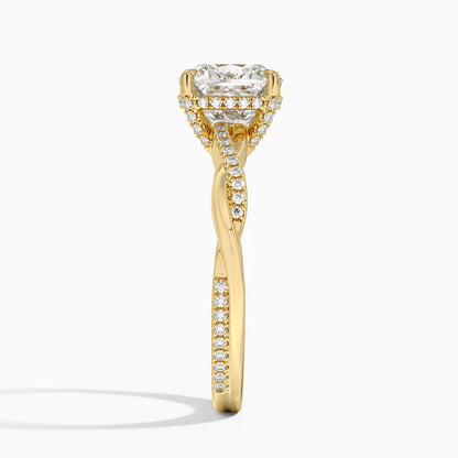 1.60 Carat Princess Halo Design Solitaire Lab Diamond Ring 18K - Florina 