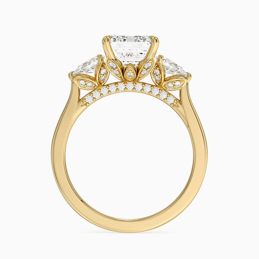 2.75 Karat Emerald Kesim Hidden Halo Tasarım Tektaş Laboratuvar Pırlanta Yüzük - Verona
