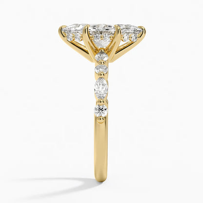 1.60 Carat Princess Halo Design Solitaire Lab Diamond Ring 18K - Florina 