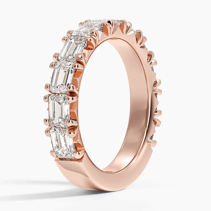 Tam Tur Yüzük 2.00 Karat Emerald Kesim Laboratuvar Pırlanta Yüzük 18K - Bold Diamonds