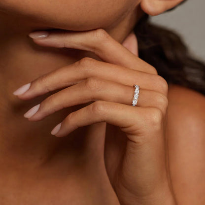 Tam Tur Yüzük 2.00 Karat Emerald Kesim Laboratuvar Pırlanta Yüzük 18K - Bold Diamonds
